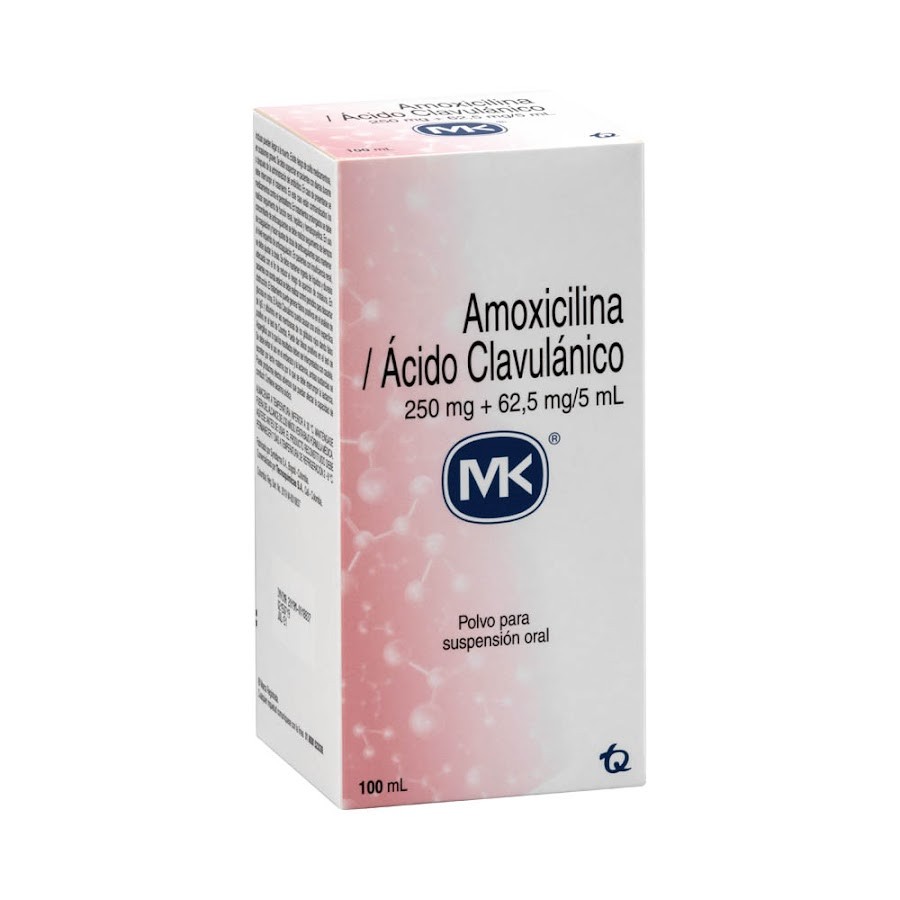 Amoxicilina MK Polvo 250MG +Acido Clavulánico 62.5MG Frascox100Ml
