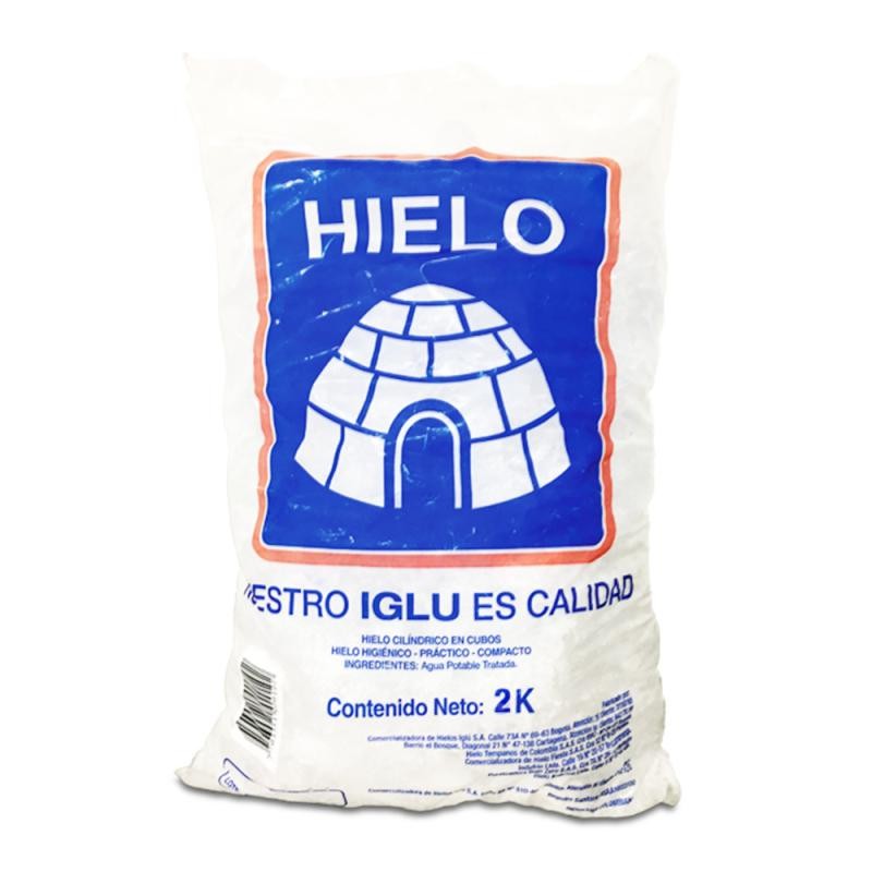 Hielo Iglu Bolsa 100% Micro filtrado X2Kg.