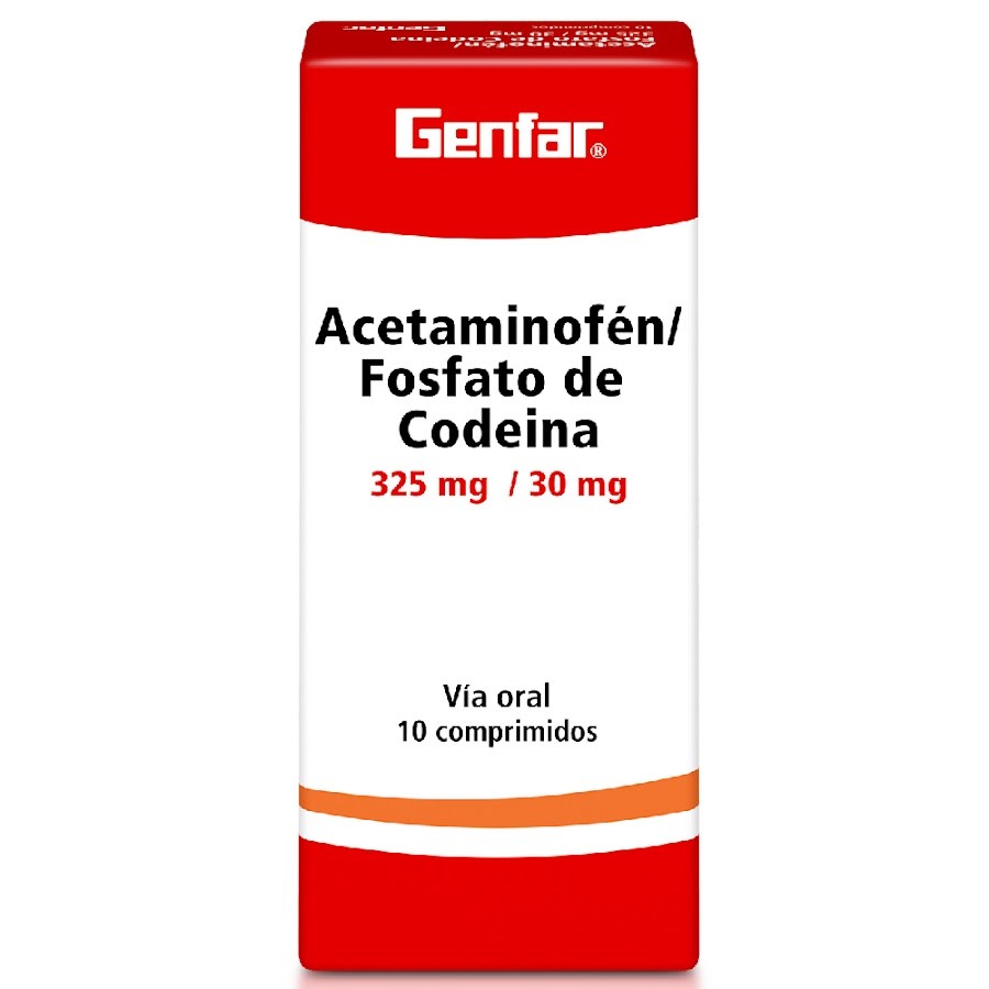 ACETAMINOFEN + CODEINA GENFAR 325/30MG CAJA X 10 COMPRIMIDOS