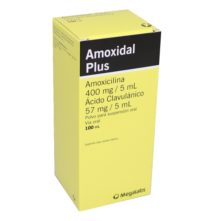 Amoxidal Plus Amoxicilina 400mg/ml Acido Clavulanico 57mg/5ml Megalabs x 100ml