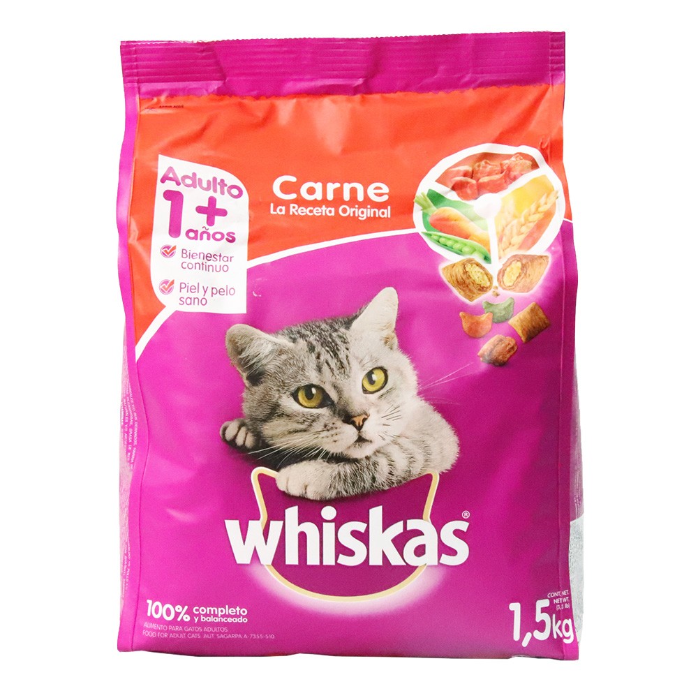 WHISKAS ADULTO CARNE  x 1.5 KG