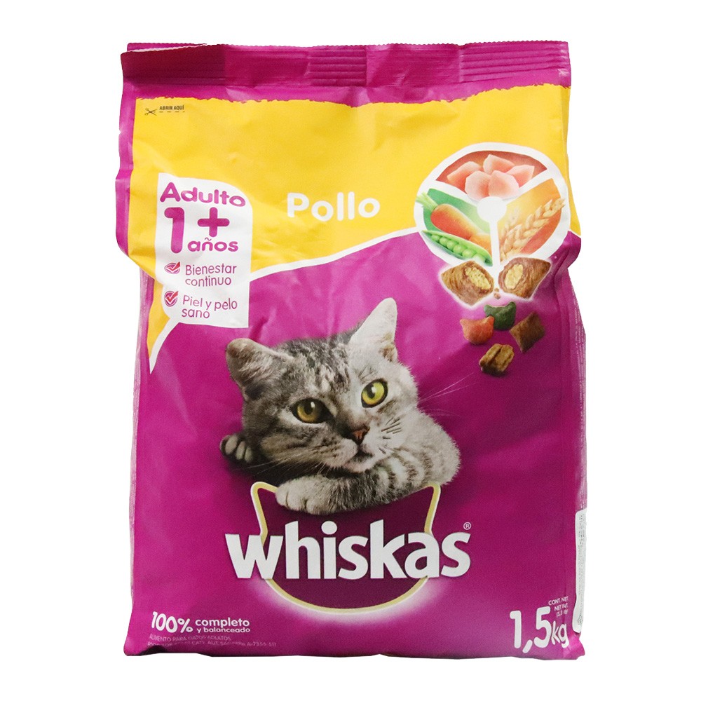 WHISKAS POLLO Y LECHE  x 1.5 KG