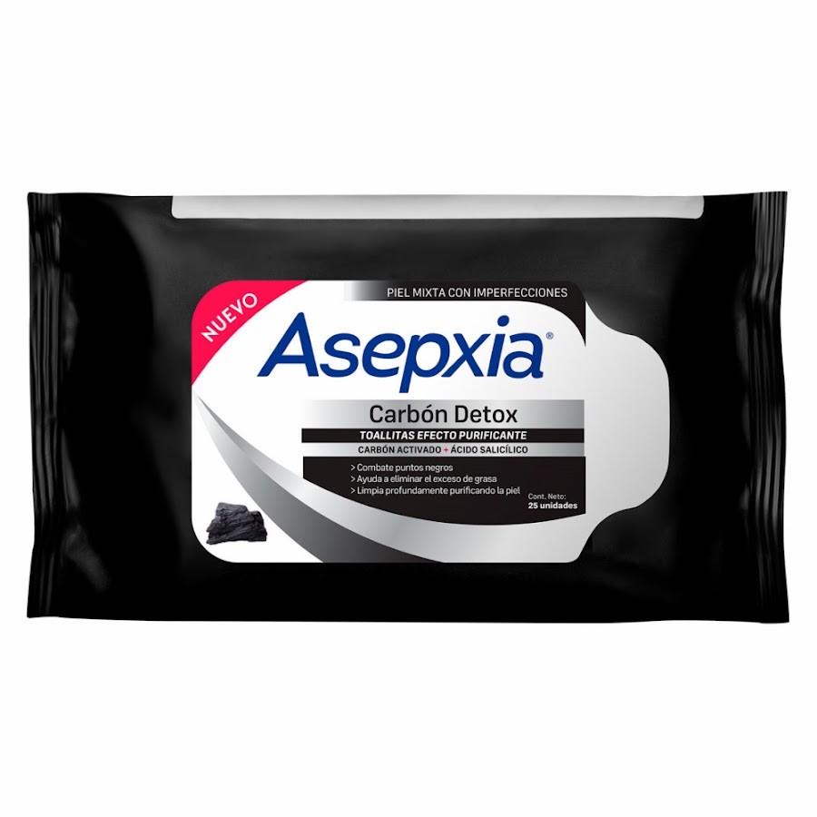 Toallitas Asepxia Carbon Detox Efecto Purificante x 25Uni