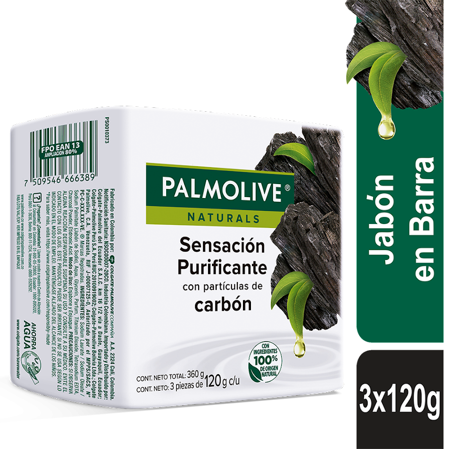 Jabon Palmolive Carbon x 3Und de 120Gr