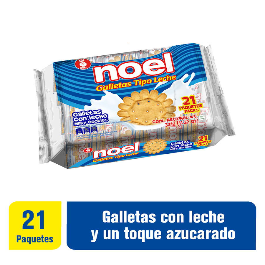 Galletas NOEL Tipo Leche x21Paq. X321g.