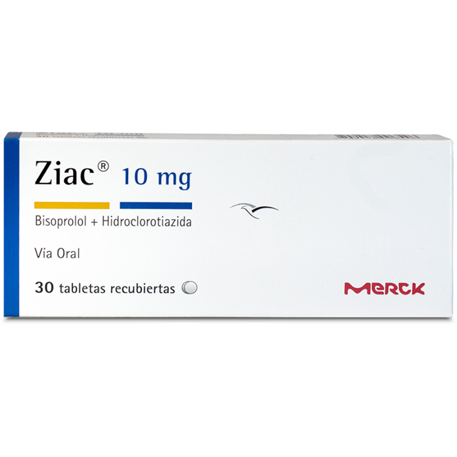 Ziac 10Mg Merck Bisoprolol + Hidroclorotiazida Caja x 30Tabletas