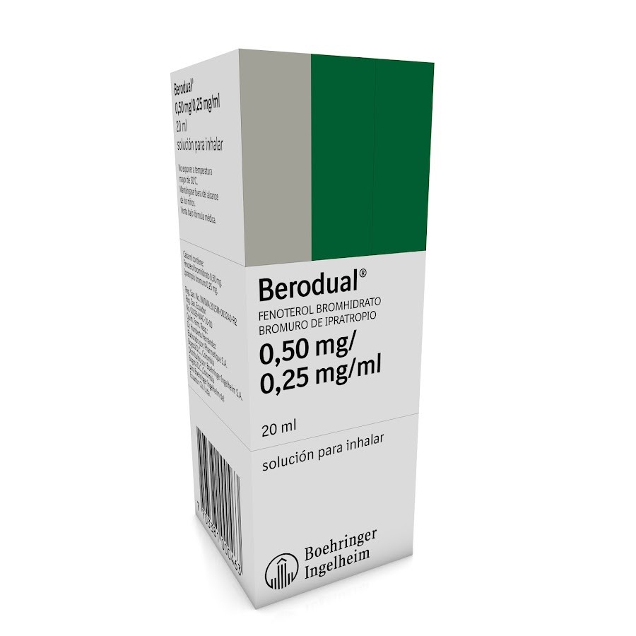 BERODUAL 0.50/0.25MG SOL.NEBUL FCO. X20ML.BOE BROMURO FENOTEROL IPRATR