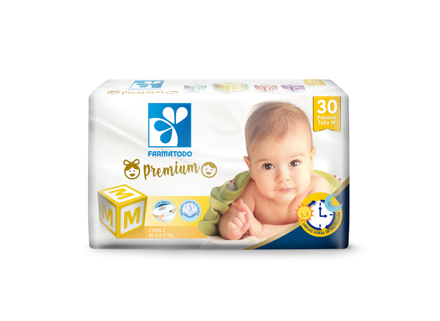 Pañal Farmatodo Premium Etapa 2 Talla M X30Und