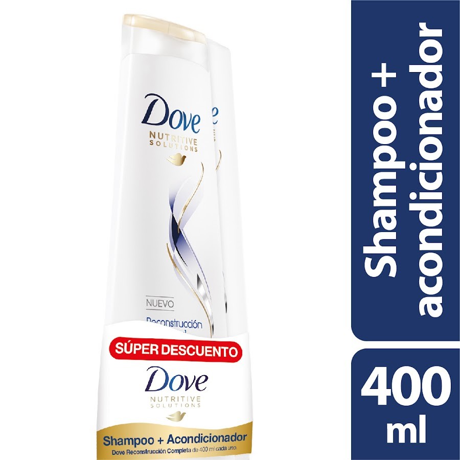 OFERTA SHAMPOO DOVE RECONSTRUCCION COMPLET X400ML+ACONDICIONADORX400