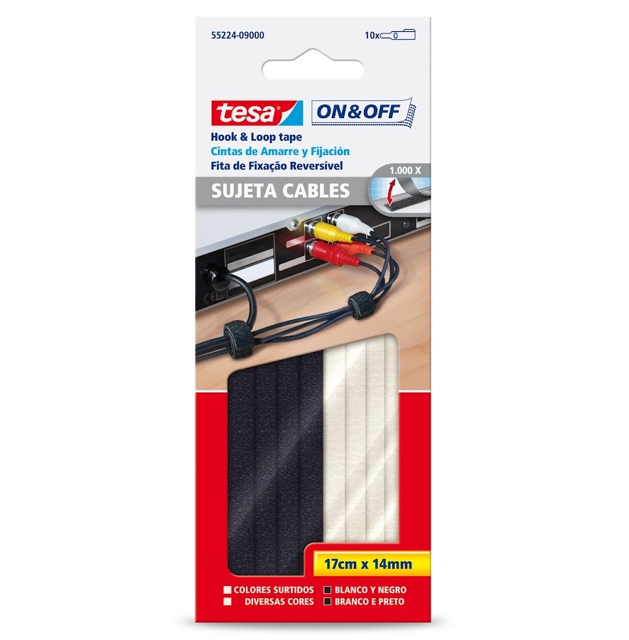 TIRAS DE AMARRE TESA BLANCO Y NEGRO X 1UND