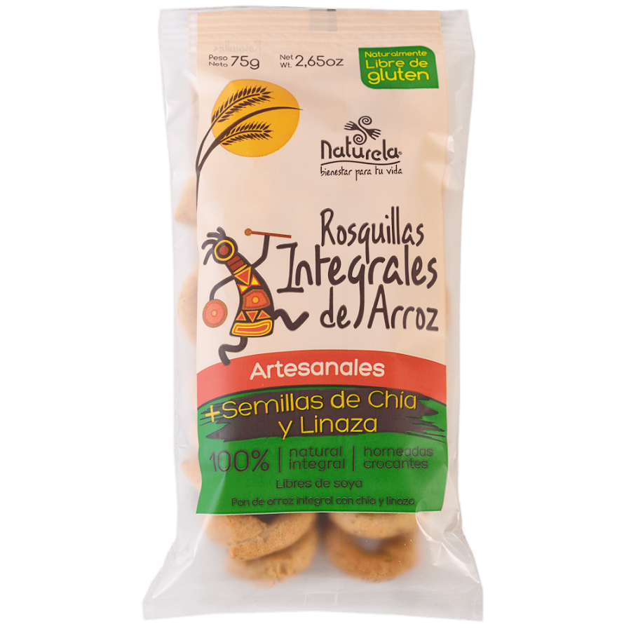 Pasabocas Naturela Rosquillas Integrales Arroz Chia Y Linaza Paq X75G