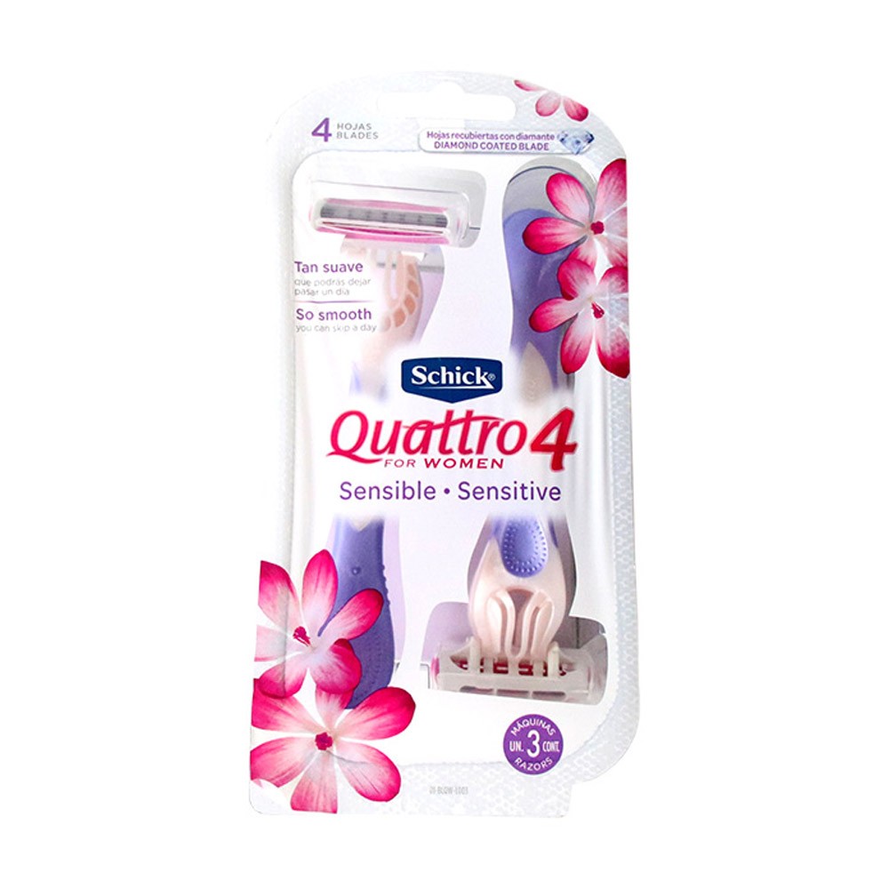 MQUINA AFEIT MUJER QUATTRO SCHICK*3