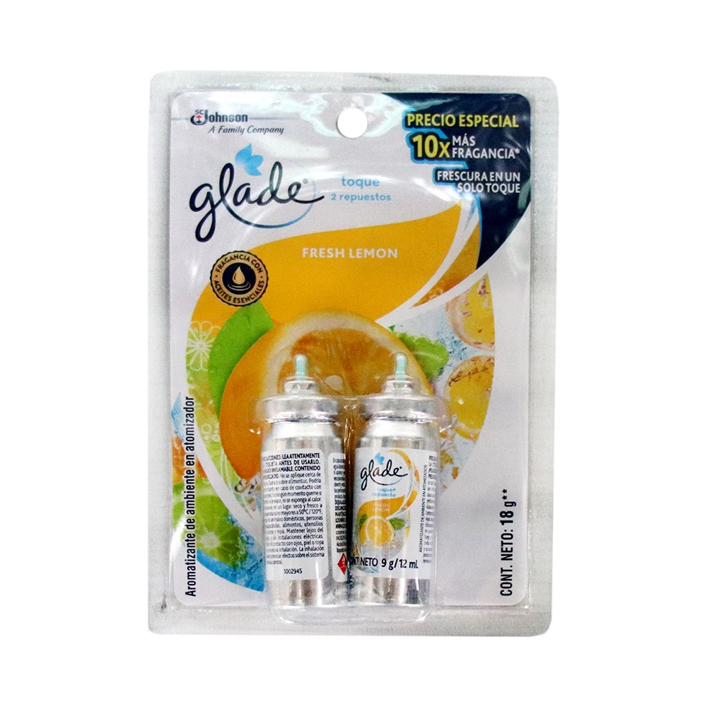 AMB GLADE TOQUE FRESH LEMON X 2 UND