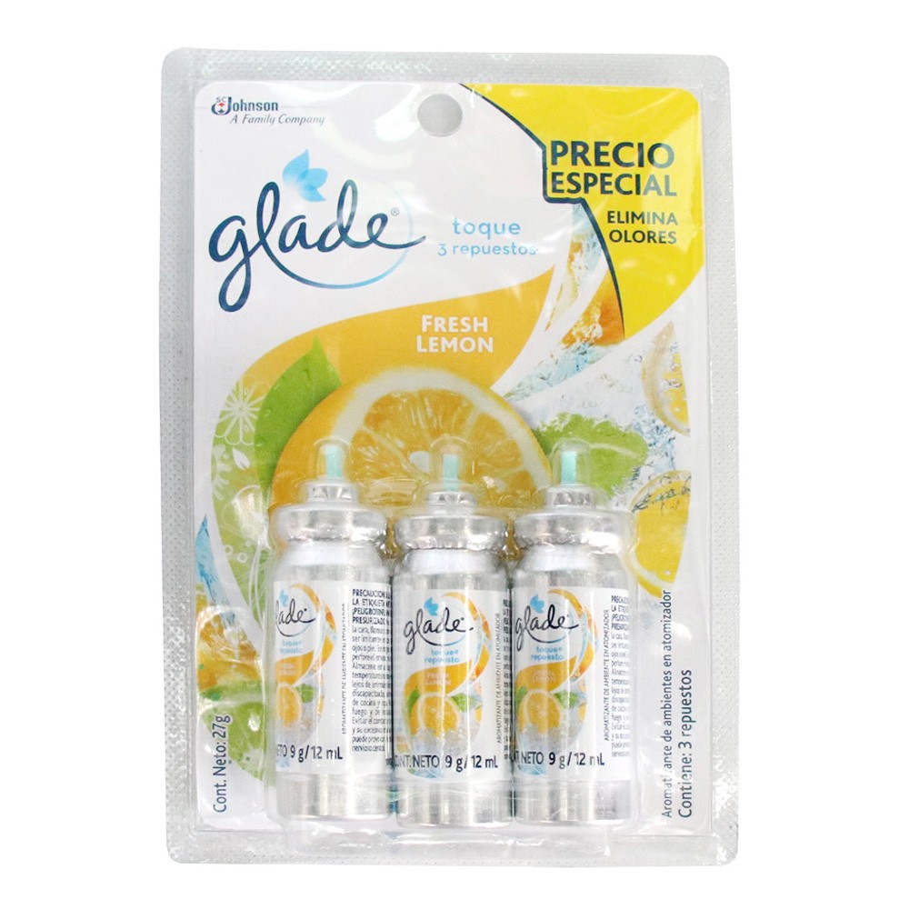AMB GLADE TOQUE FRESH LEMON X 3
