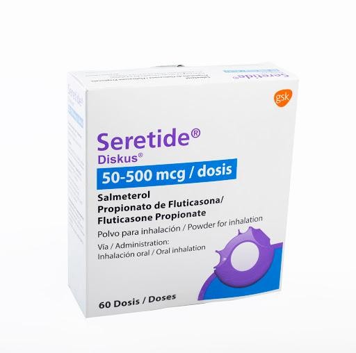 Seretide Diskus 50/500Mcg Sol.Oral x60Dos. GSK Salmeterol Fluticasona