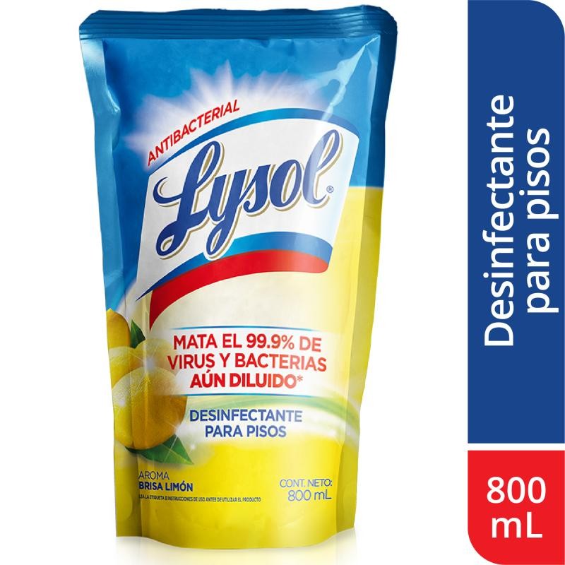 Desinfectante Para Pisos Lysol Antibacterial Aroma Brisa Limon x 800Ml