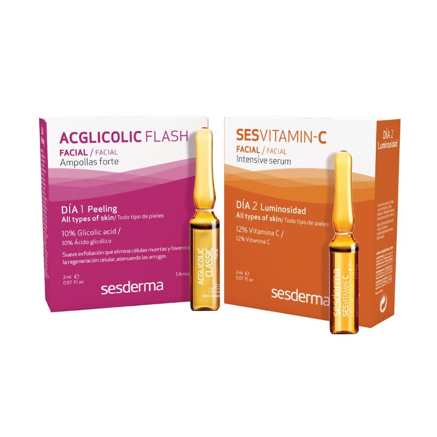 Tratamiento Flash Sesderma Acglicolic Ampolla x 2Ml + Sesvitamin-C Ampolla x 2Ml