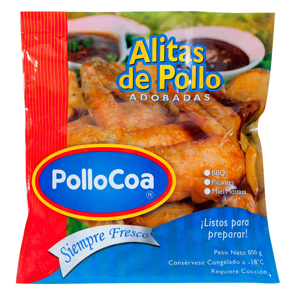 ALITAS POLLO ADOBADAS BBQ POLLOCOA*800GR