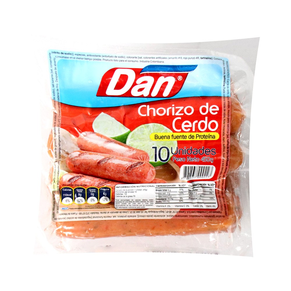 CHORIZO DE CERDO DAN  x 450GR