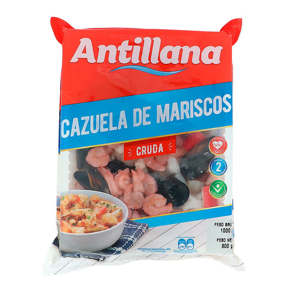 CAZUELA MARISCOS CRUDA *800GR ANTILLANA