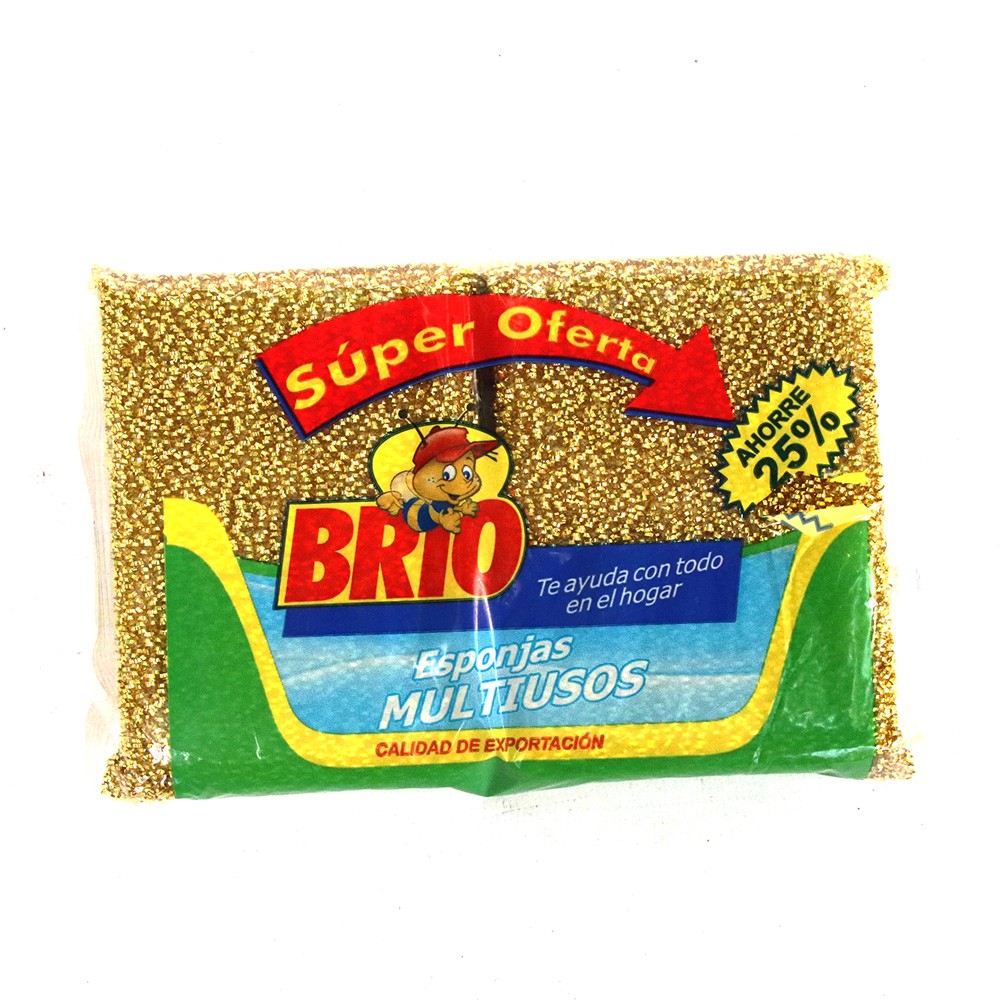 KIT ESPONJAS ORO Y PLATA BRIO