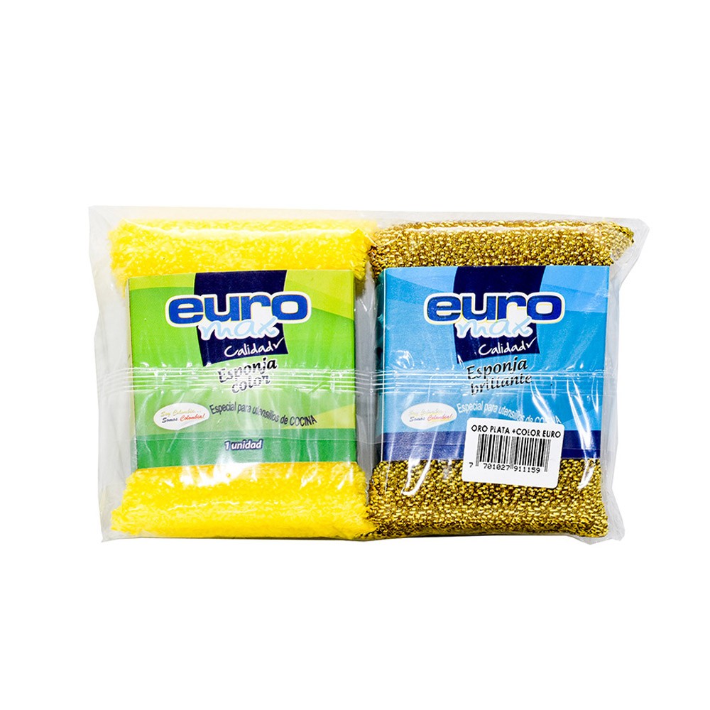 ESPONJA ORO/PLATA+COLORES EUROMAX