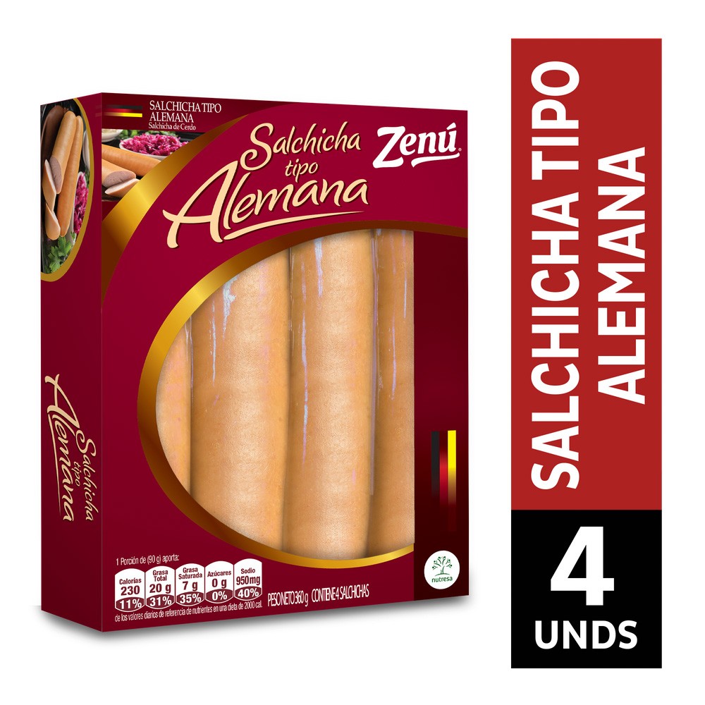 SALCHICHA TIPO ALEMANA ZENU*360GR