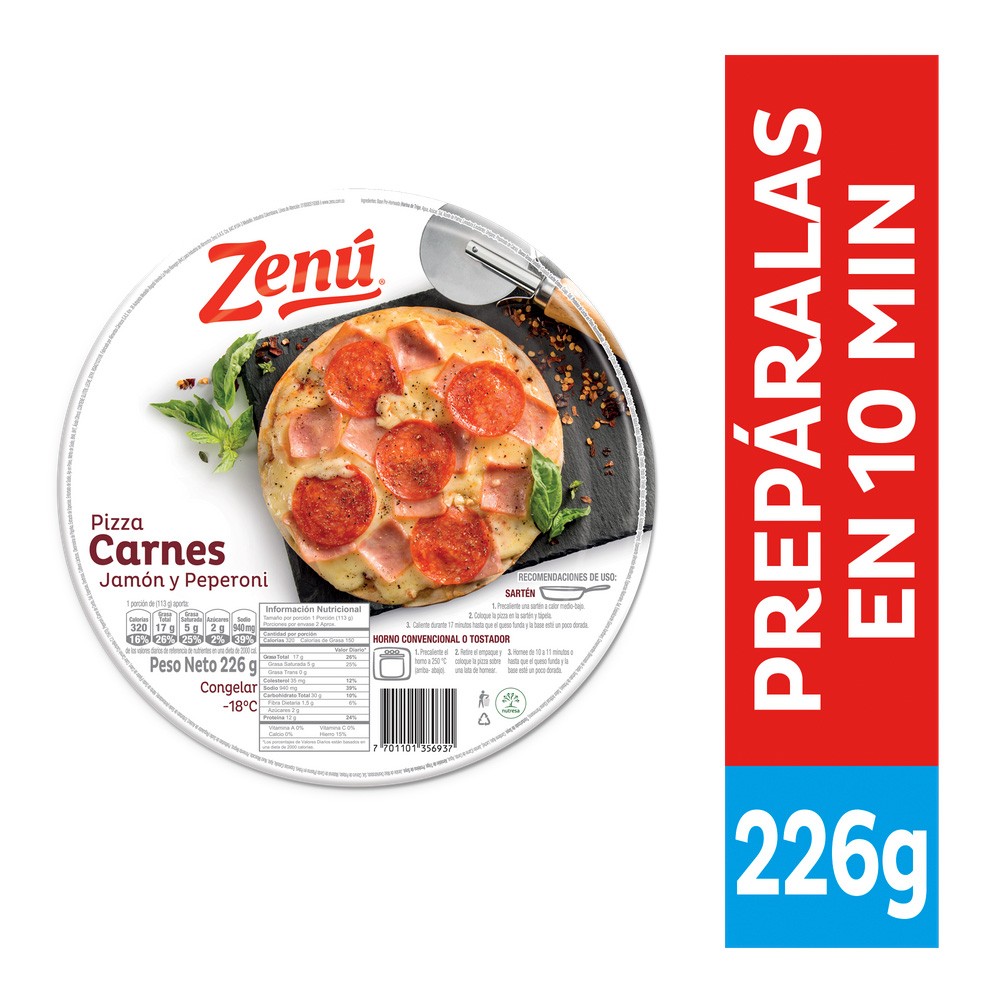 PIZZA DE CARNE ZENU  x 226 GR