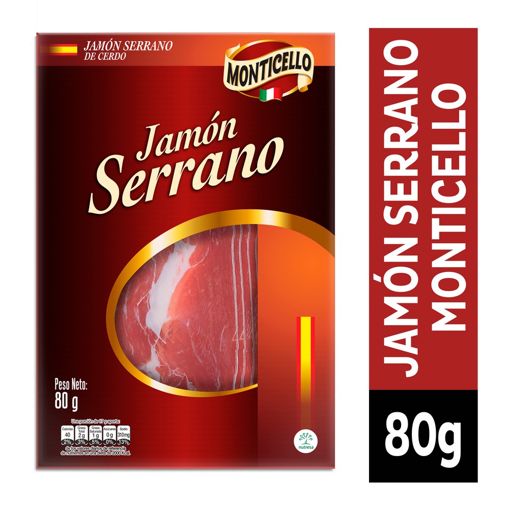 JAMON SERRANO MONTICELLO x 80 grs