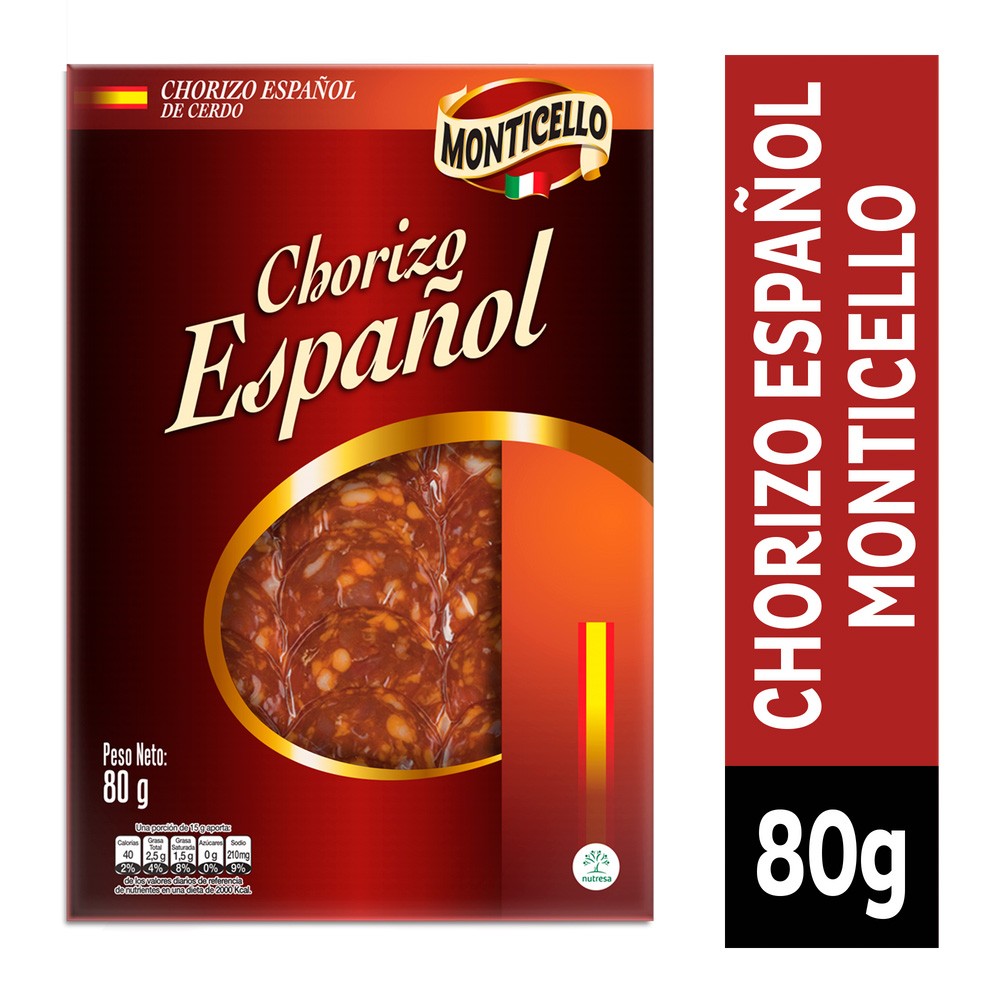 CHORIZO ESPAÑOL MONTICELLO*80GR