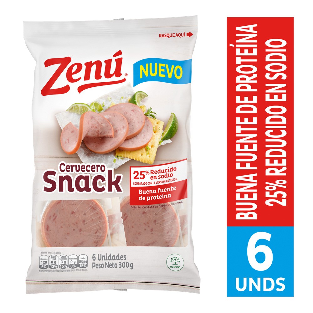 SALCHICHON SNACK ZENU  x 300 GR