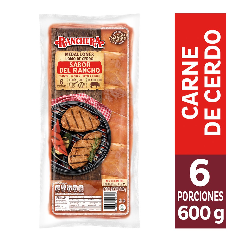 MEDALLONES LOMO CERDO RANCHERA*600GR