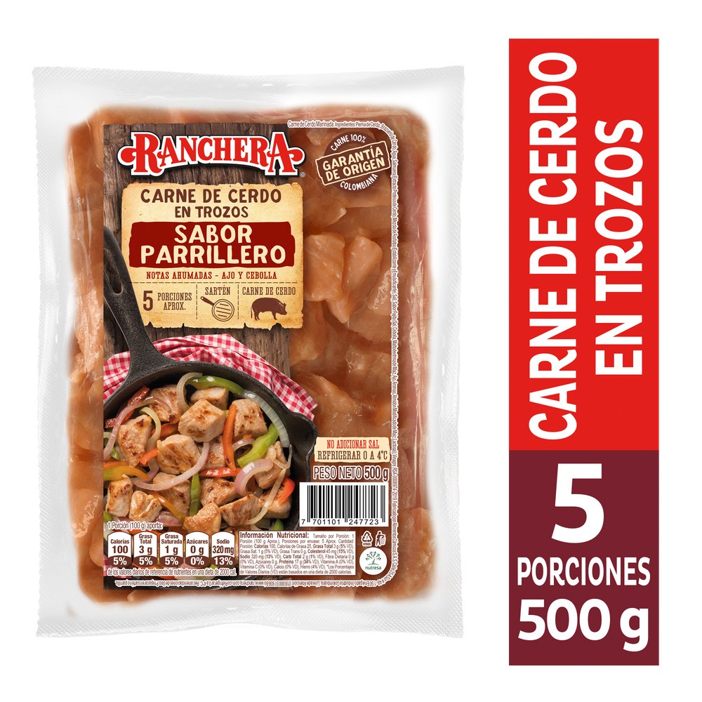 CARNE CERDO TROZOS RANCHERA x 500GR