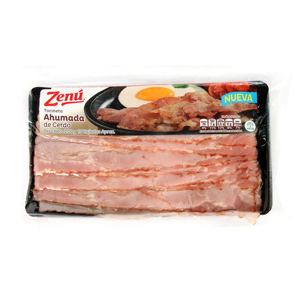TOCINETA AHUMADA CERDO ZENU x 200GR