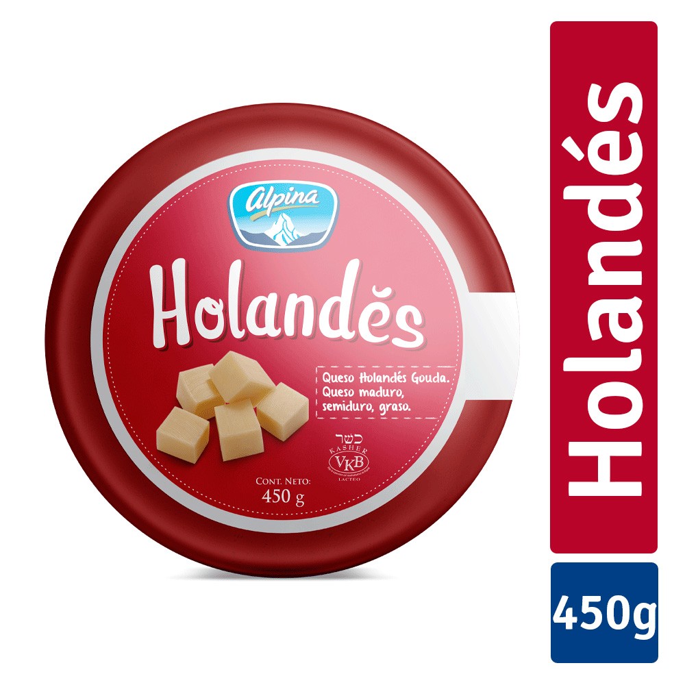 QUESO HOLANDES BOLA  x 450GR ALPINA