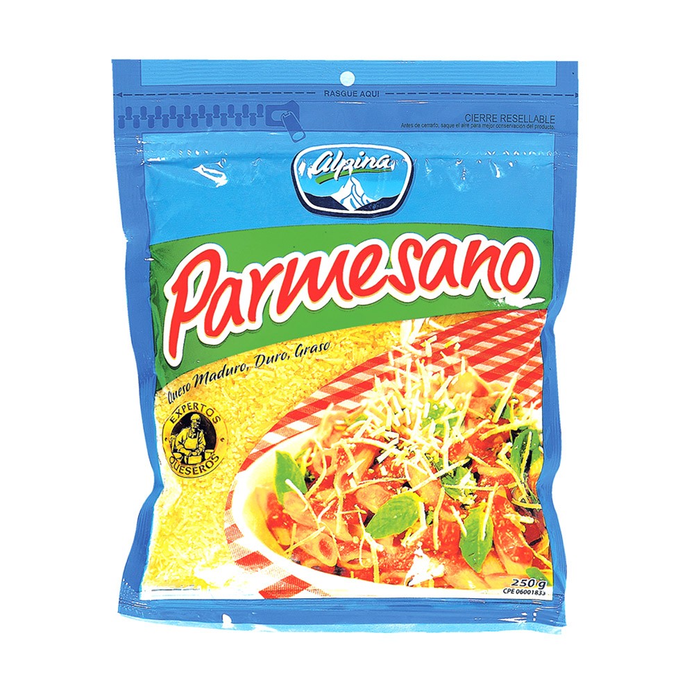 QUESO PARMESANO RALLADO  x 250GR ALPINA