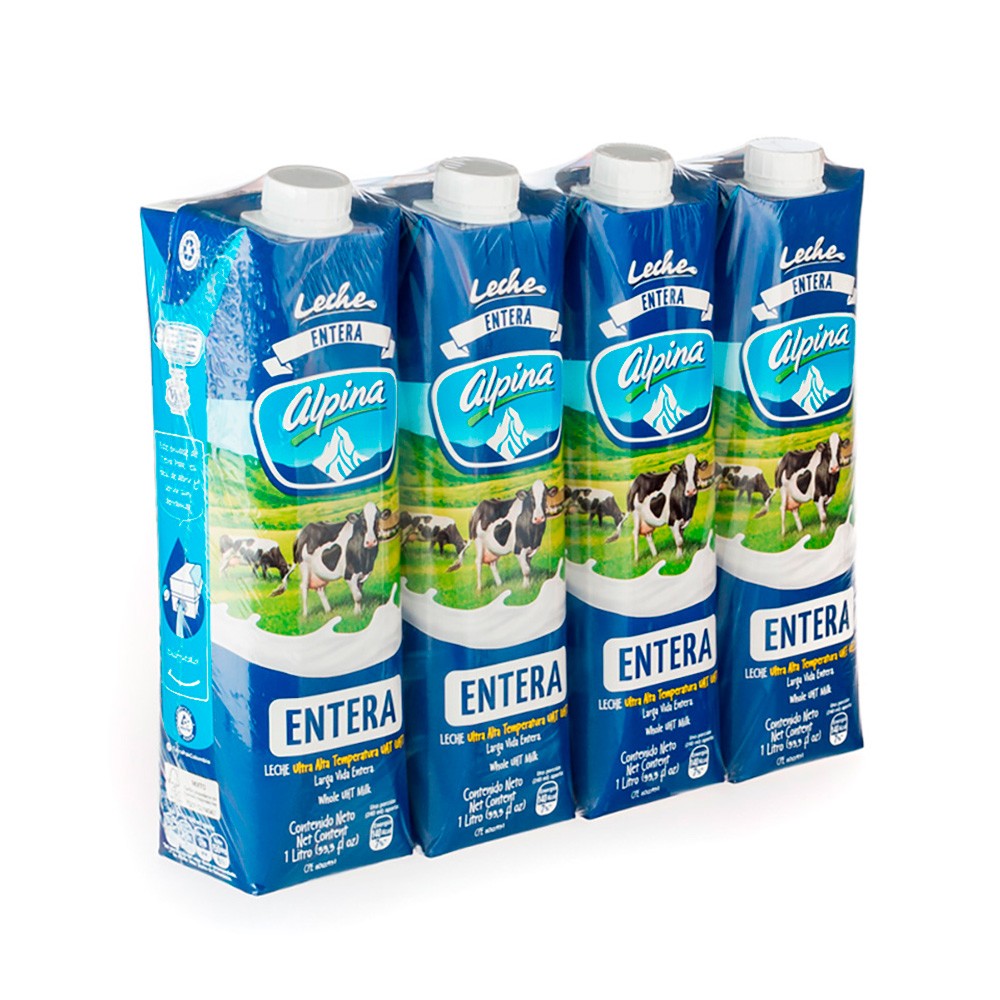 LECHE ENTERA ALPINA 4U x 1L