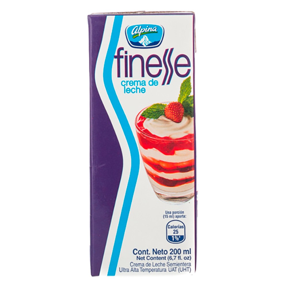 CREMA DE LECHE FINESSE UHT  x 200ML