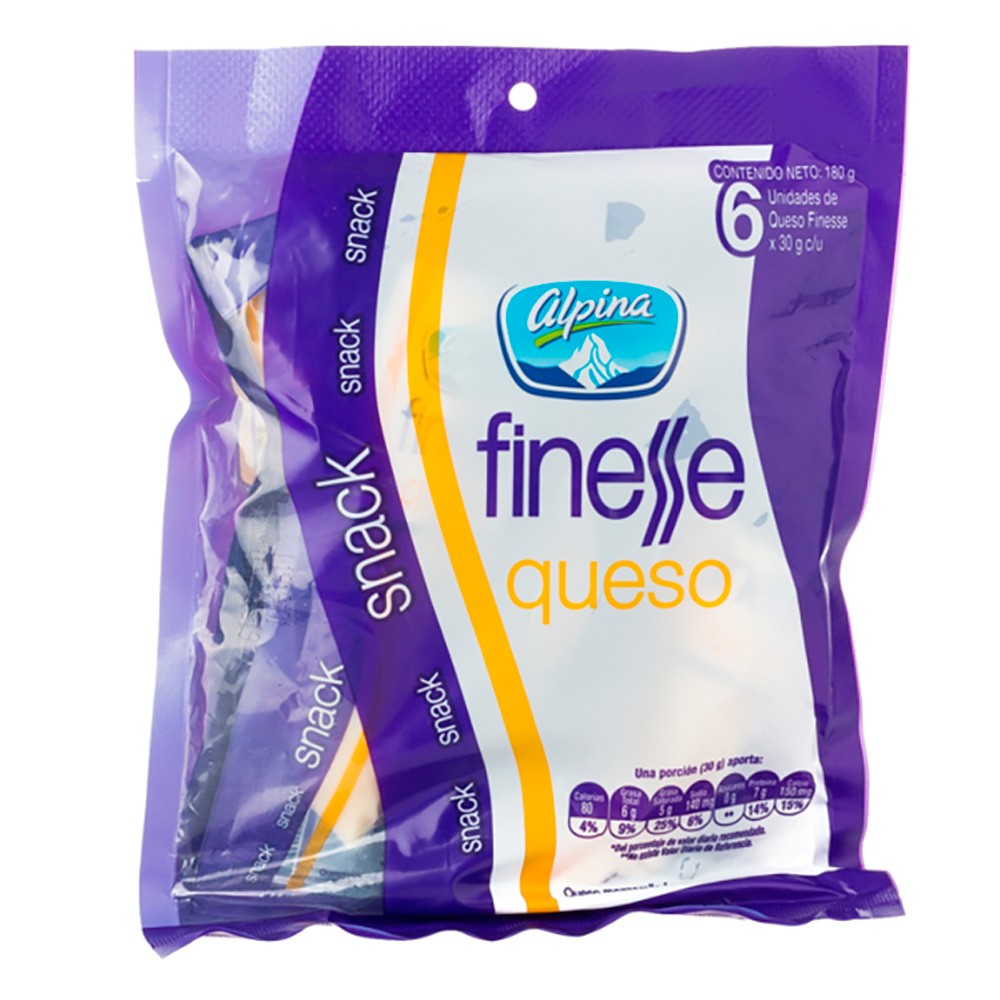 QUESO SNACK FINESSE MULTIPAQUETE  x 6UND
