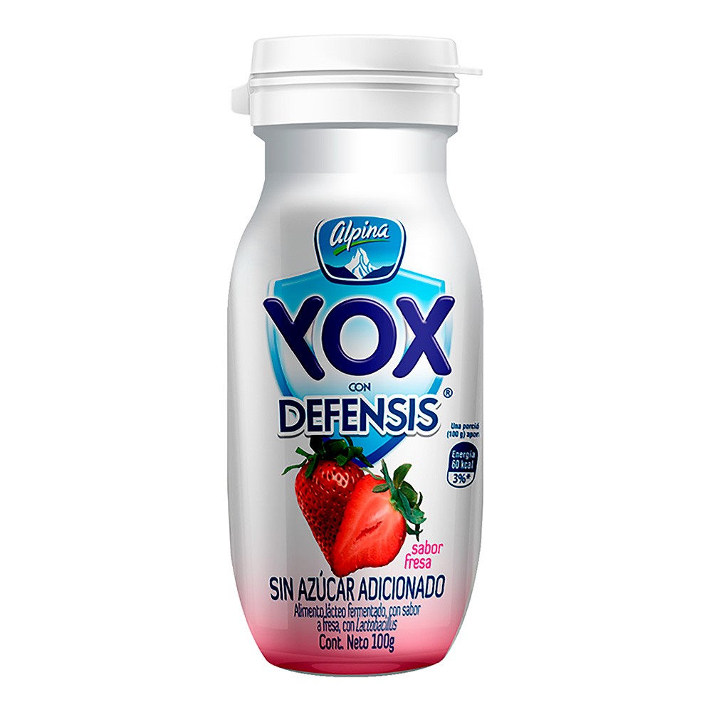 BEBIDA YOX FRESA SIN AZUCAR *100 gr