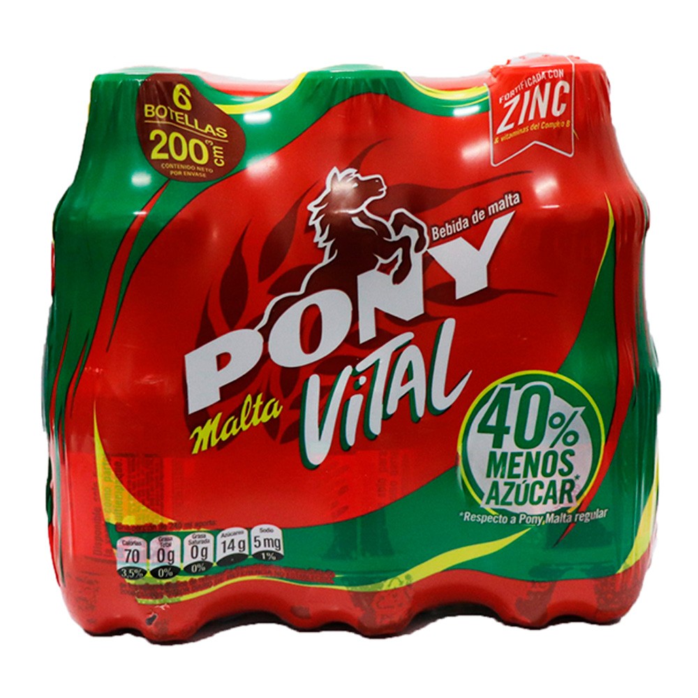 PONY MALTA PET VITAL X 6 UND*200 ML