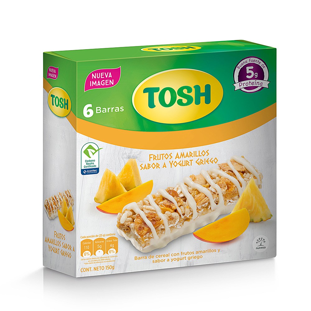 BARRA TOSH YOGURT FRUTOS AMARILLOS*150GR