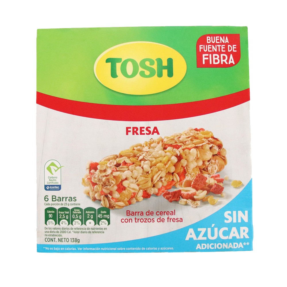 BARRA TOSH GRANOLA FRESA S/AZUCAR*138 GR