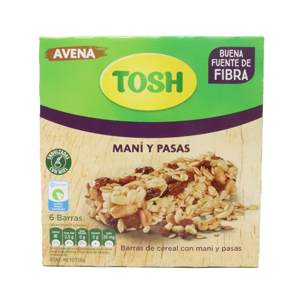 BARRA TOSH PASAS AVENA*138GR