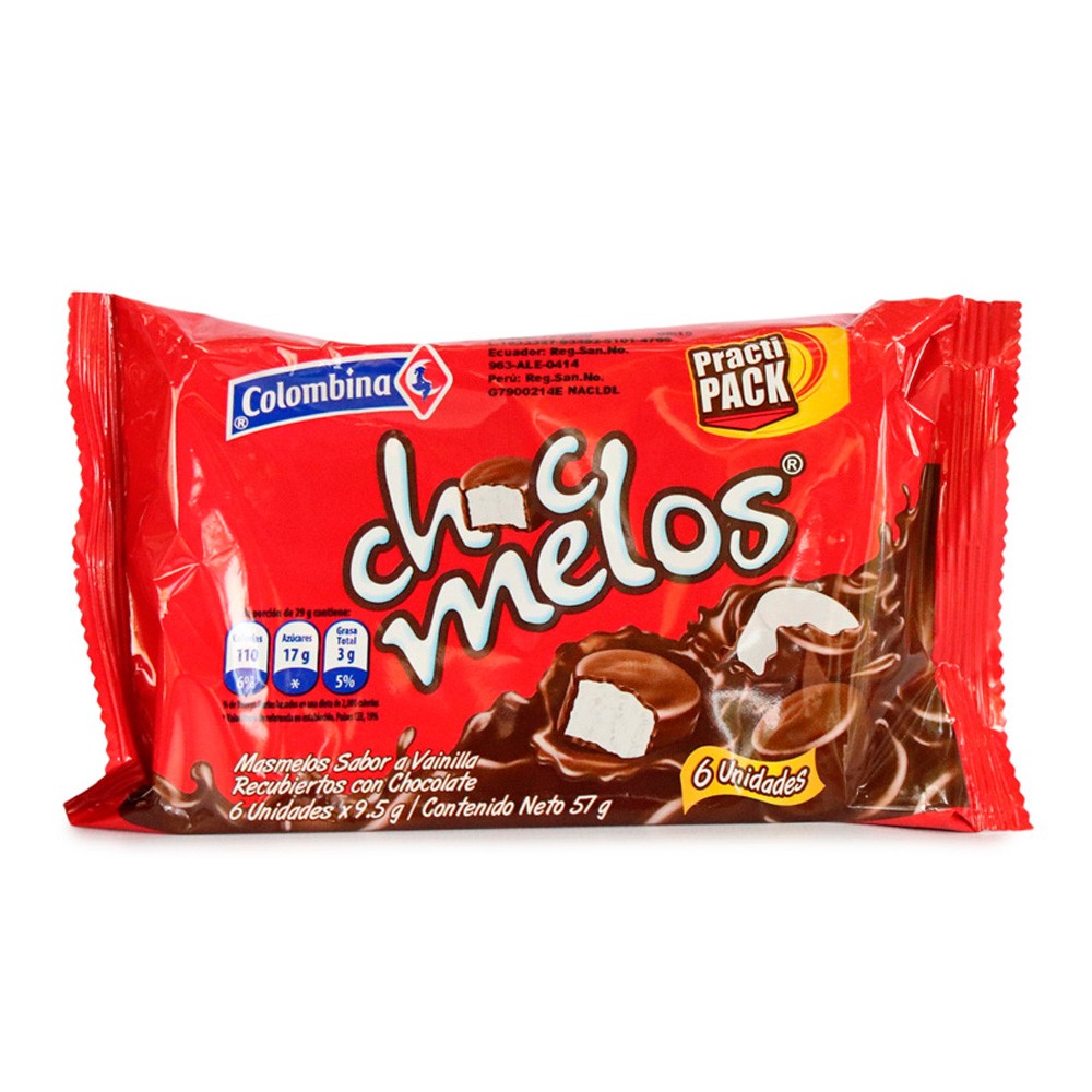 CHOCMELOS BANDEJA  x 6 UND 57g