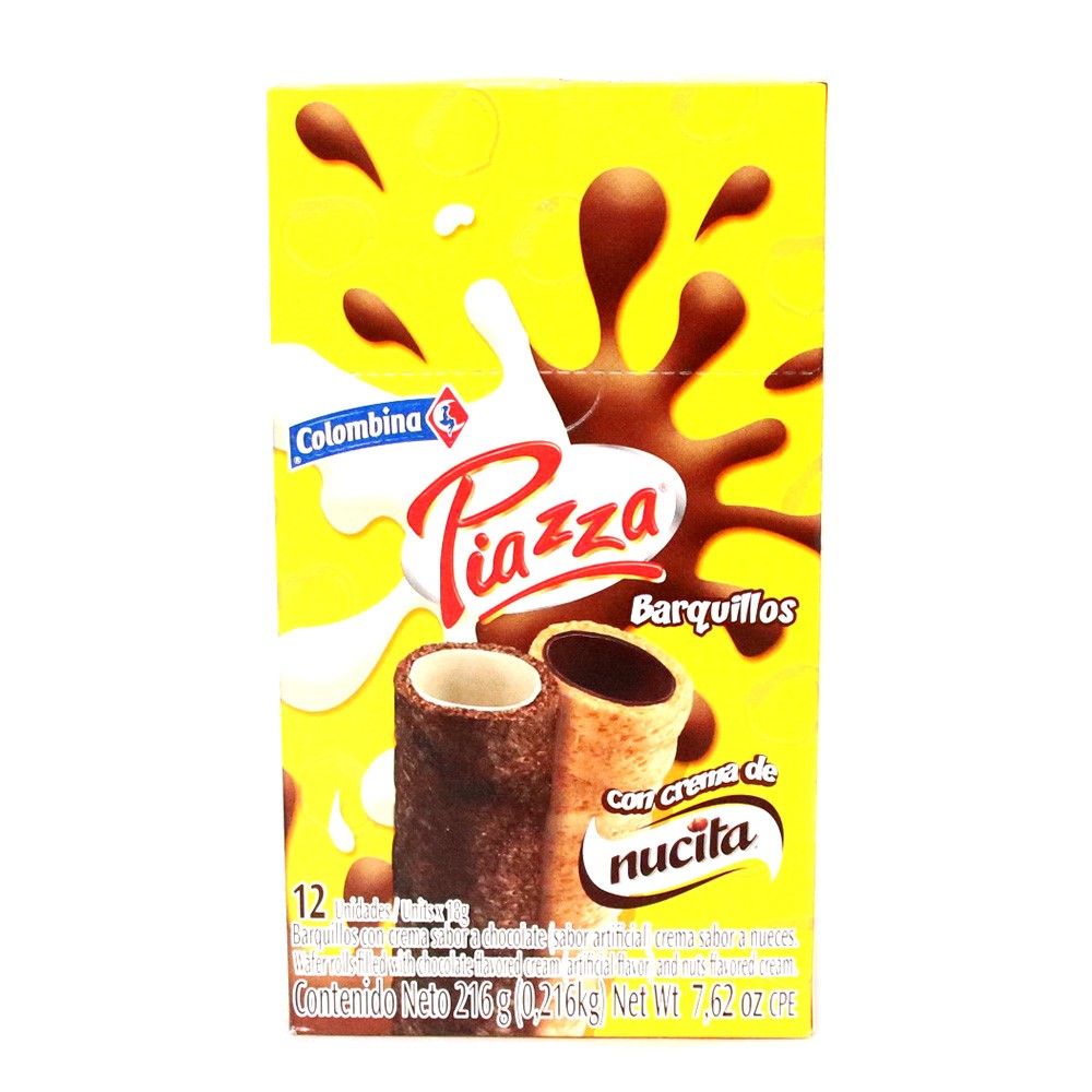 BARQUILLO PIAZZA CON CREMA NUCITA*12UND