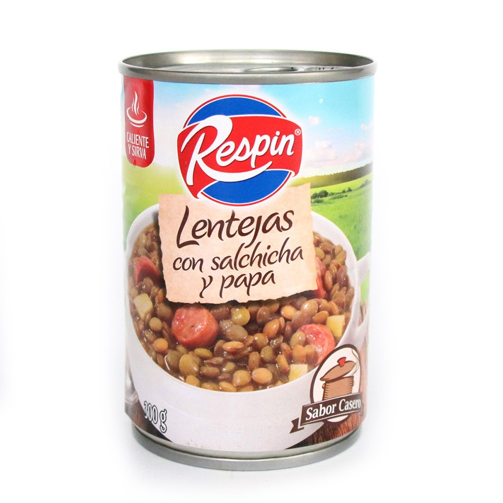 LENTEJA  CON SALCHICHA RESPIN  x 300 GR