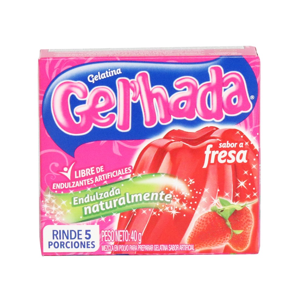 GELATINA GEL`HADA FRESA x 40GR