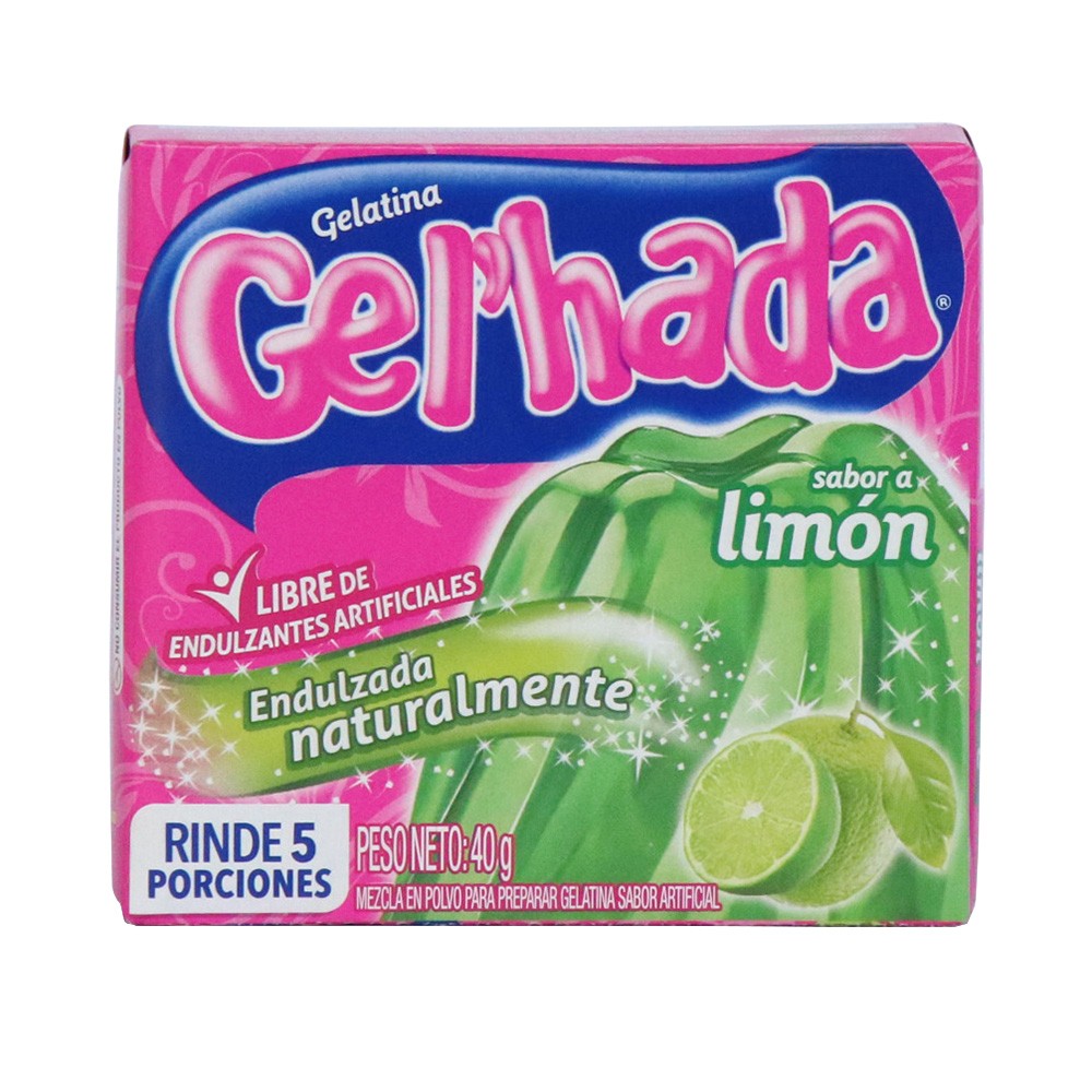 GELATINA GEL`HADA LIMON x 40GR