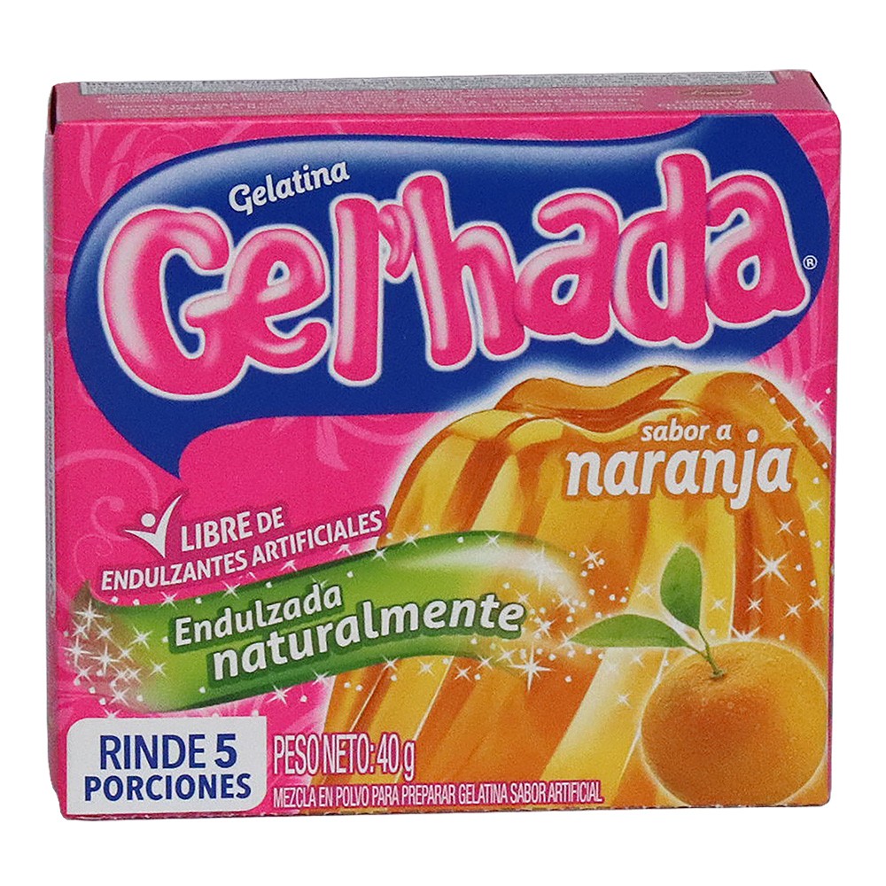 GELATINA GEL`HADA NARANJA x 40GR